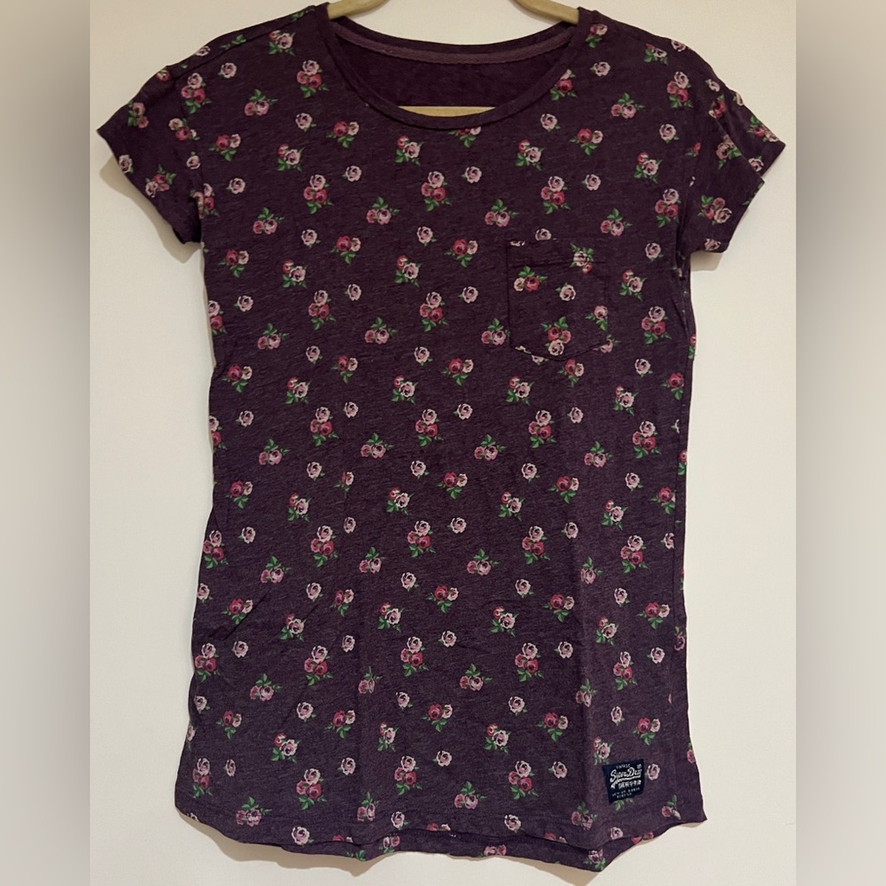 Women’s Floral Print Kids Shirt - Purple